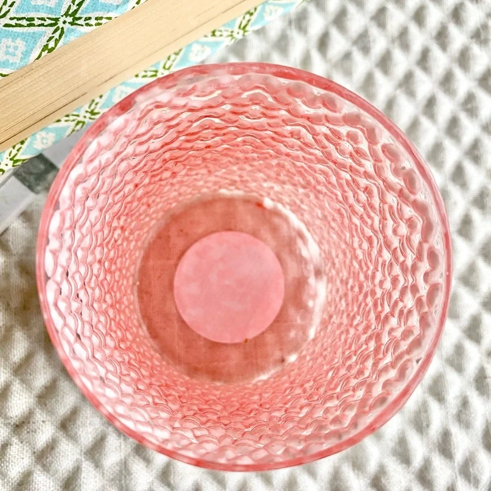 New Pink Cottage Ditsy Floral Glass Votive Tea Light Candle Holder 4” x 3”